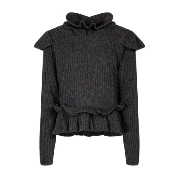 Ganni Wool Blend Open Back Sweater - Picture 1 of 12